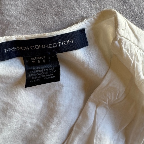 French Connection White Wrap Pleated Mini Dress - Picture 6 of 11